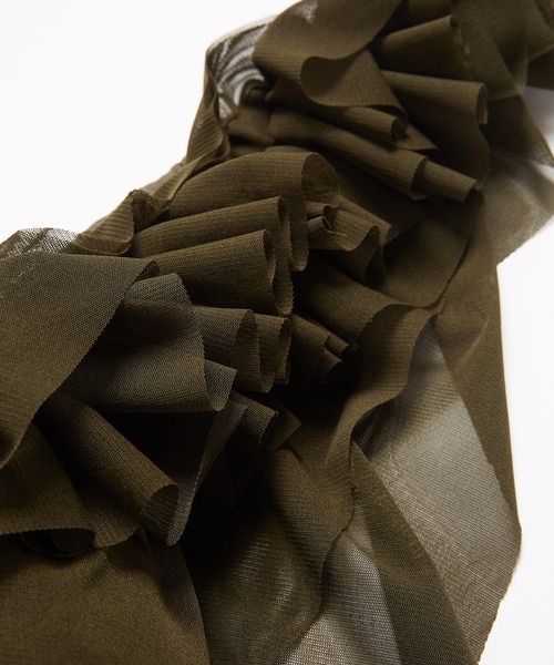 gomme（ゴム）の「フリルバッグ（ショルダーバッグ・レディース・ブラック/カーキ・FREE）」の4枚目の写真