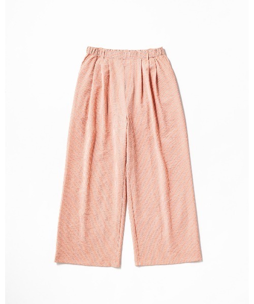 THOUSAND MILE（サウザンドマイル）の「[L's]LONG WIDE PANTS SEERSUCKER STRIPE/ロングワイドパンツ シアサッカーストライプ（その他パンツ・レディース・ブルー系その他/オレンジ系その他・L）」の2枚目の写真