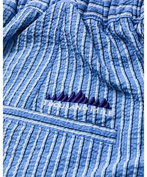 THOUSAND MILE（サウザンドマイル）の「[L's]LONG WIDE PANTS SEERSUCKER STRIPE/ロングワイドパンツ シアサッカーストライプ（その他パンツ・レディース・ブルー系その他/オレンジ系その他/グリーン系その他・L/M）」の14枚目の写真