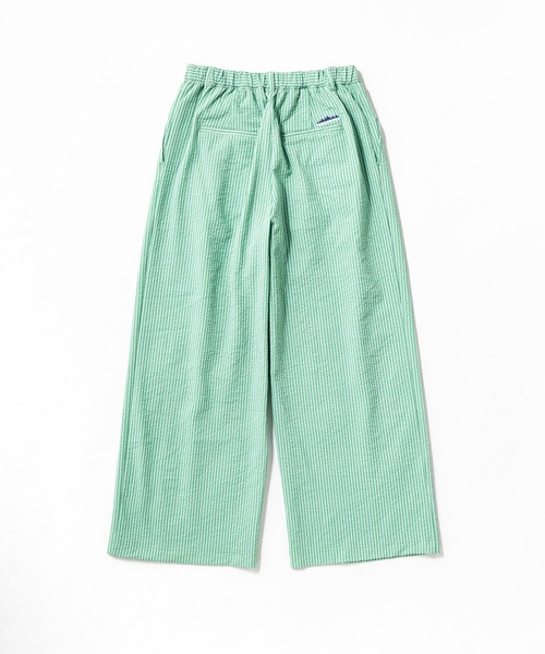 THOUSAND MILE（サウザンドマイル）の「[L's]LONG WIDE PANTS SEERSUCKER STRIPE/ロングワイドパンツ シアサッカーストライプ（その他パンツ・レディース・ブルー系その他/オレンジ系その他/グリーン系その他・L/M）」の4枚目の写真