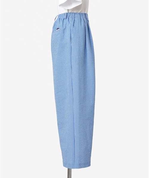 THOUSAND MILE（サウザンドマイル）の「[L's]LONG WIDE PANTS SEERSUCKER STRIPE/ロングワイドパンツ シアサッカーストライプ（その他パンツ・レディース・ブルー系その他/オレンジ系その他/グリーン系その他・L/M）」の8枚目の写真