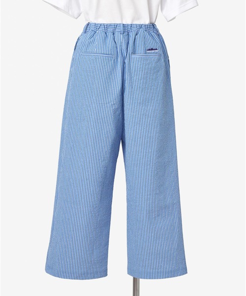 THOUSAND MILE（サウザンドマイル）の「[L's]LONG WIDE PANTS SEERSUCKER STRIPE/ロングワイドパンツ シアサッカーストライプ（その他パンツ・レディース・ブルー系その他/オレンジ系その他/グリーン系その他・L/M）」の6枚目の写真