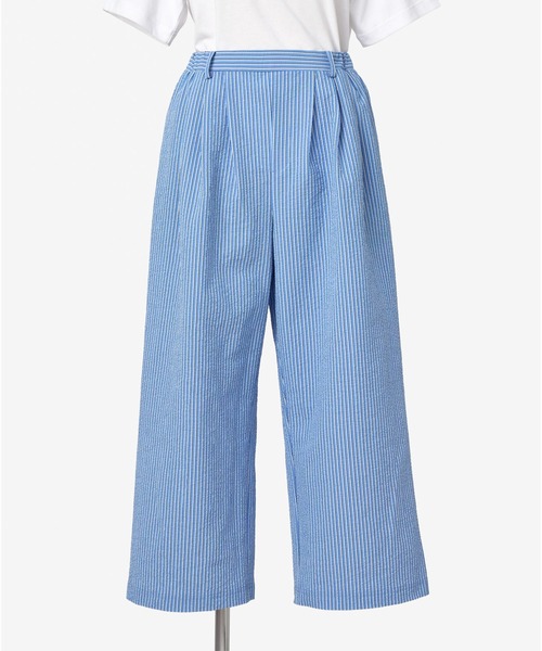 THOUSAND MILE（サウザンドマイル）の「[L's]LONG WIDE PANTS SEERSUCKER STRIPE/ロングワイドパンツ シアサッカーストライプ（その他パンツ・レディース・ブルー系その他/オレンジ系その他/グリーン系その他・L/M）」の9枚目の写真