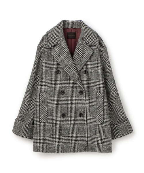 WEB先行予約】カシミヤグレンチェック ダブルブレストコート