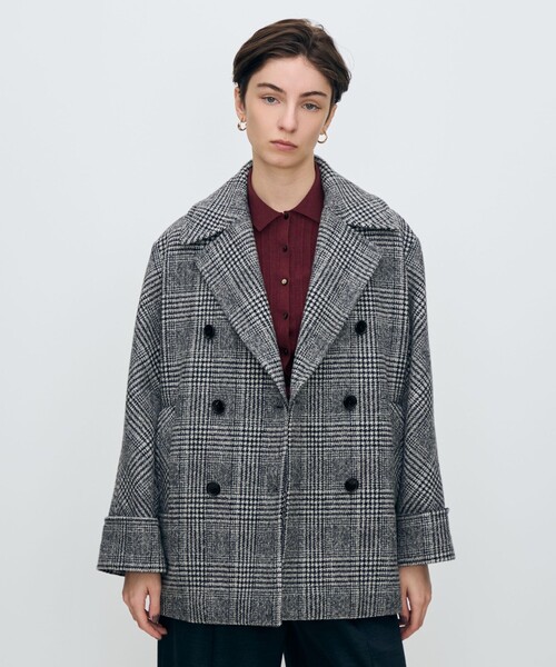 WEB先行予約】カシミヤグレンチェック ダブルブレストコート