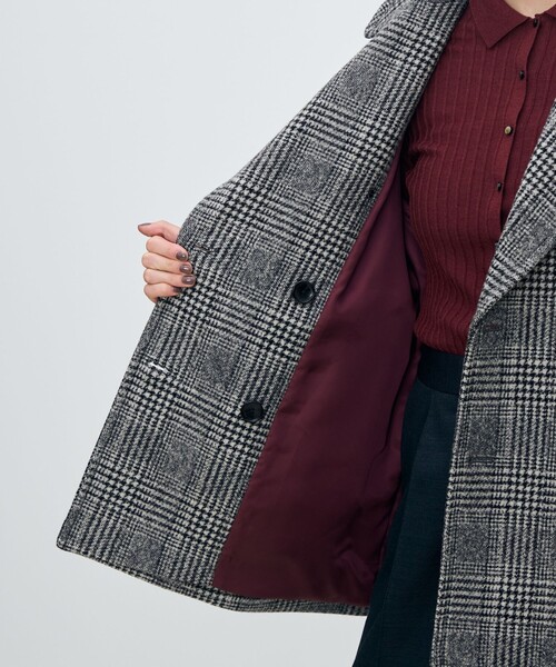 【最終値下げ】tomorrowland トゥモローランド　のチェックコート ウールカシミヤグレンチェック ショートコート