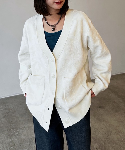 セール】フラワージャガードVカーディガン（カーディガン/ボレロ