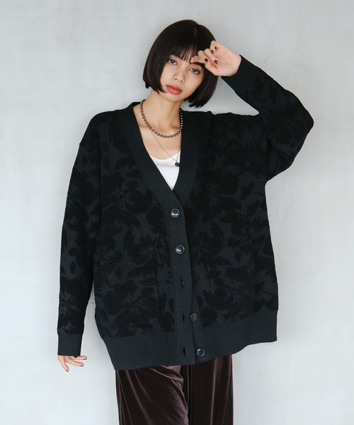 PAGEBOY（ページボーイ）の「フラワージャガードVカーディガン（カーディガン/ボレロ・レディース・オフホワイト/ブラウン/ネイビー/ブラック・FREE）」の21枚目の写真