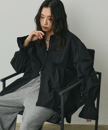 ギャザーデザインオーバーシャツ