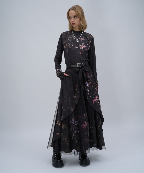 HARE（ハレ）の「シャーリングデザイントップス(HARE)（Tシャツ/カットソー・レディース・オレンジ/ブルー/ブラック/ホワイト/ブラック系その他/グレー・FREE）」の12枚目の写真