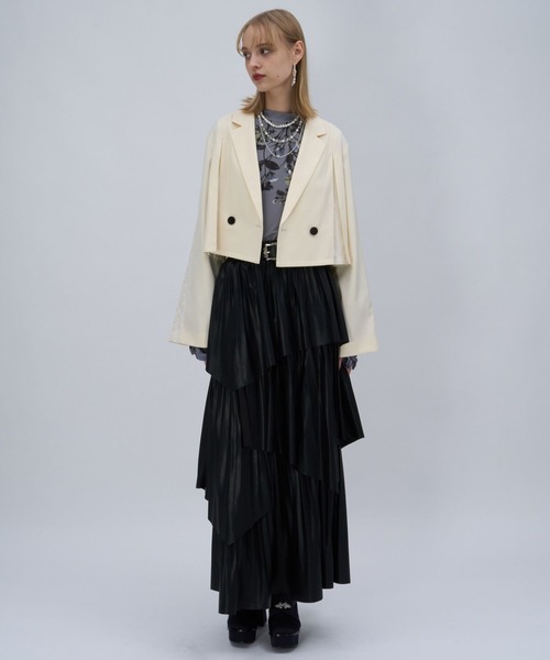 HARE（ハレ）の「シャーリングデザイントップス(HARE)（Tシャツ/カットソー・レディース・オレンジ/ブルー/ブラック/ホワイト/ブラック系その他/グレー・FREE）」の10枚目の写真