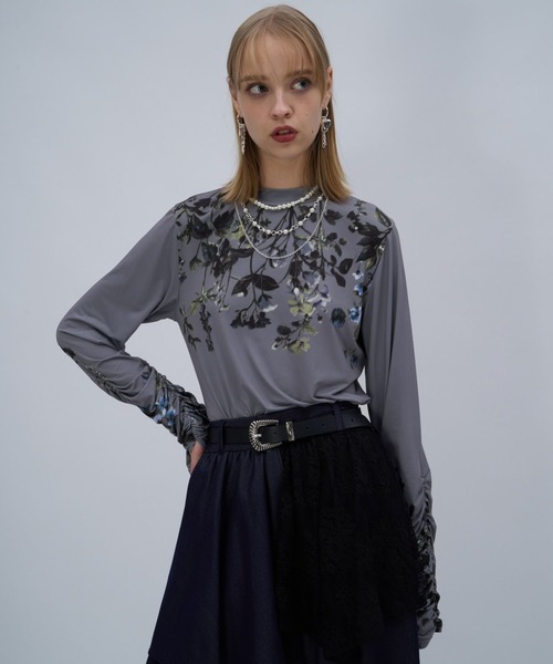 HARE（ハレ）の「シャーリングデザイントップス(HARE)（Tシャツ/カットソー・レディース・オレンジ/ブルー/ブラック/ホワイト/ブラック系その他/グレー・FREE）」の13枚目の写真