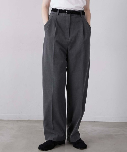 LA PEAU DE GEM(ラポドゥジェム)の「【LA PEAU DE GEM】heavy slacks/ヘビースラックス(スラックス・レディース・ブラウン/グレー/ブラック・2/3/1)」の2枚目の写真