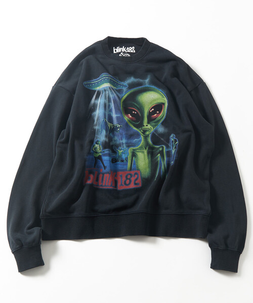 FREAK'S STORE(フリークスストア)の「【EXCLUSIVE】BLINK182 print L/S Tee / ブリンク182 エイリアングラフィックプリント スウェット(スウェット・メンズ・ブラック・MEDIUM/LARGE/X-LARGE)」の2枚目の写真