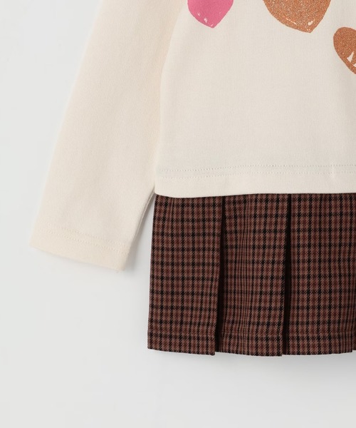 KP（ケーピー）の「チェックプリーツ 長袖チュニック（チュニック・キッズ・オフホワイト/ブルー・90cm/100cm/110cm/120cm/130cm）」の5枚目の写真