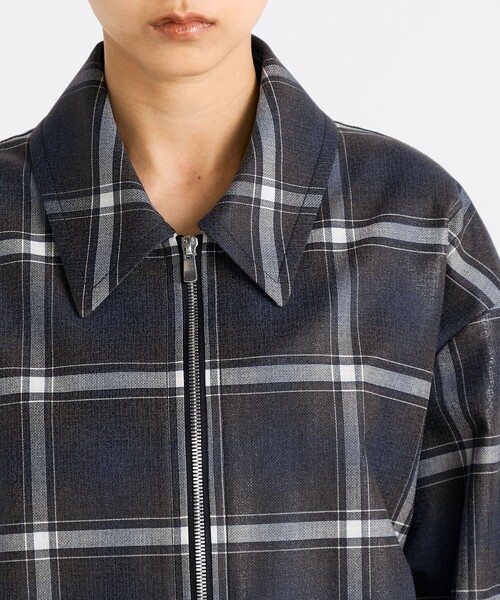 EDITION（エディション）の「箔コーティングチェック ジップブルゾン（ブルゾン・レディース・ダークブラウン・36/34）」の8枚目の写真