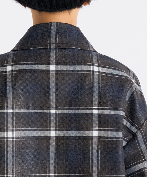 EDITION（エディション）の「箔コーティングチェック ジップブルゾン（ブルゾン・レディース・ダークブラウン・36/34）」の9枚目の写真