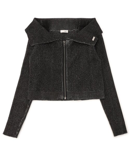 algy（アルジー）の「ピグメントライクオフショルリブニットトップス（ニット/セーター・キッズ・ブラック/サックスブルー/ブラウン・XX-SMALL/X-SMALL/MEDIUM/SMALL）」の2枚目の写真