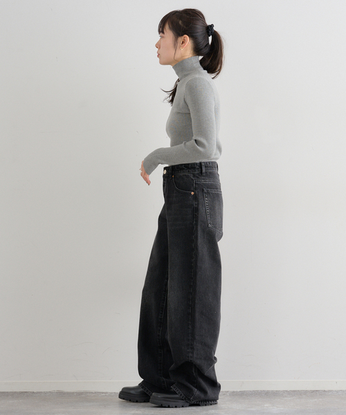 U by SPICK&SPAN（ユーバイスピックアンドスパン）の「《追加》リブタートルニット（ニット/セーター・レディース・グレー/アイボリー/ブラウン/レッド・FREE）」の18枚目の写真