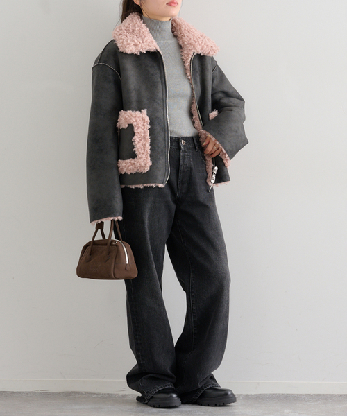 U by SPICK&SPAN（ユーバイスピックアンドスパン）の「《追加》リブタートルニット（ニット/セーター・レディース・グレー/アイボリー/ブラウン/レッド・FREE）」の14枚目の写真