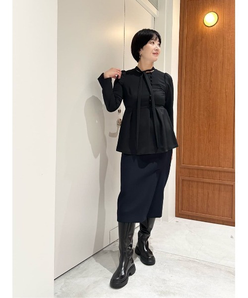 COLUMN（コラム）の「COLUMN / サテンペプラムブラウス（シャツ 