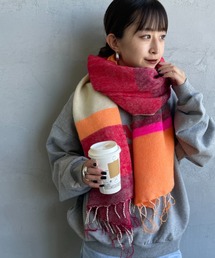 hint hint（ヒントヒント）の「【WEB先行予約】[hint hint/ヒントヒント] アクリルコットン大判ストール(レッド)（ストール/ショール）」