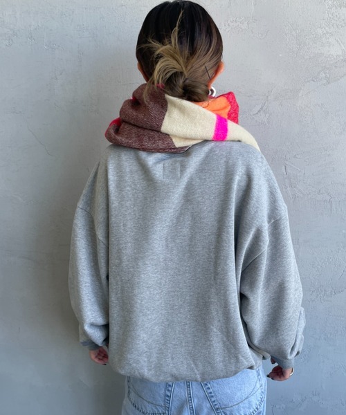 hint hint（ヒントヒント）の「[hint hint/ヒントヒント] アクリルコットン大判ストール(レッド)（ストール/ショール・レディース・レッド系・ONE SIZE）」の5枚目の写真