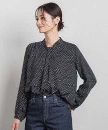 【WEB限定】バックサテン小紋プリントブラウス