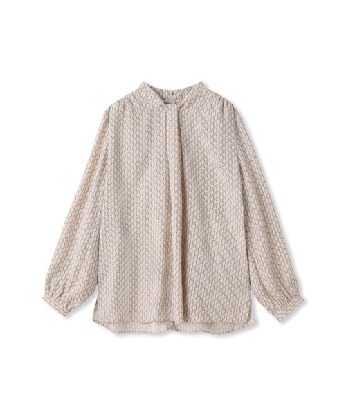 LAUTREAMONT（ロートレアモン）の「【WEB限定】バックサテン小紋プリントブラウス（シャツ/ブラウス・レディース・アイボリー/ブラック系その他/ベージュ系その他・9号/11号）」の4枚目の写真