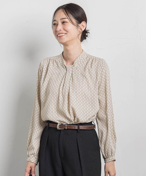 LAUTREAMONT（ロートレアモン）の「【WEB限定】バックサテン小紋プリントブラウス（シャツ/ブラウス・レディース・アイボリー/ブラック系その他/ベージュ系その他・9号/11号）」の14枚目の写真