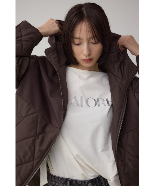 AZUL by moussy（アズールバイマウジー）の「ダンボールドッキングジップパーカー（パーカー・レディース・ブラック/グレイッシュベージュ/ブラウン・SMALL/MEDIUM）」の19枚目の写真