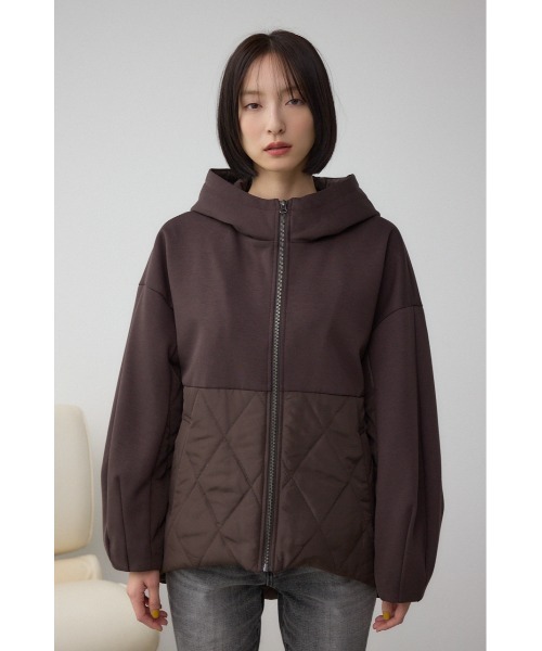 AZUL by moussy（アズールバイマウジー）の「ダンボールドッキングジップパーカー（パーカー・レディース・ブラック/グレイッシュベージュ/ブラウン・SMALL/MEDIUM）」の22枚目の写真