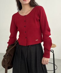 CAPRICIEUX LE'MAGE（カプリシューレマージュ）の「【新色/オフホワイト】【前後2WAY】カーブスリーブリブニット（カーディガン/ボレロ・レディース）」