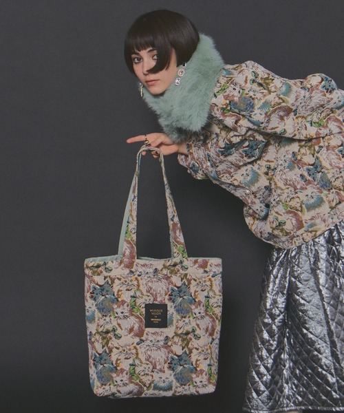 manana suerte（マニャーナスエルテ）の「WONDER SALON CATゴブラントートバッグ（トートバッグ・レディース・ブラック/ベージュ・FREE）」の8枚目の写真