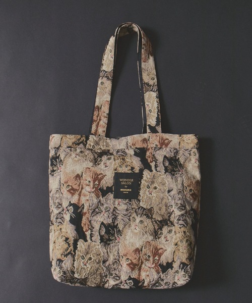 manana suerte（マニャーナスエルテ）の「WONDER SALON CATゴブラントートバッグ（トートバッグ・レディース・ブラック/ベージュ・FREE）」の5枚目の写真