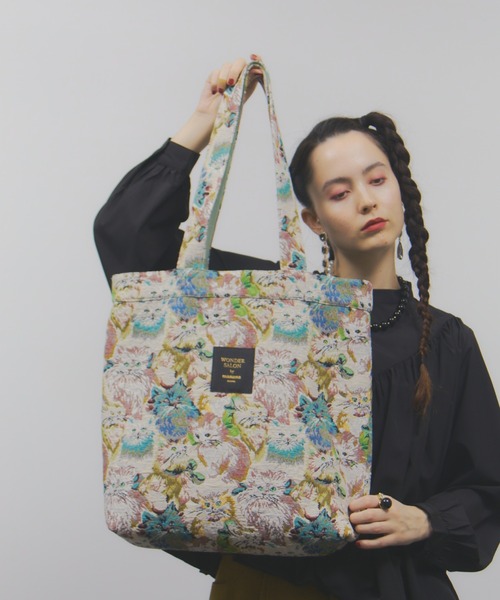 manana suerte（マニャーナスエルテ）の「WONDER SALON CATゴブラントートバッグ（トートバッグ・レディース・ブラック/ベージュ・FREE）」の19枚目の写真