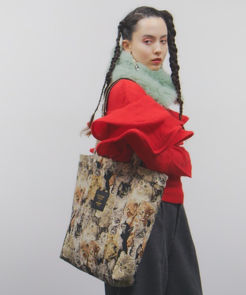 manana suerte（マニャーナスエルテ）の「WONDER SALON CATゴブラントートバッグ（トートバッグ・レディース・ブラック/ベージュ・FREE）」の14枚目の写真