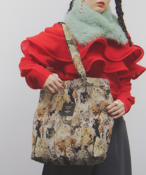 manana suerte（マニャーナスエルテ）の「WONDER SALON CATゴブラントートバッグ（トートバッグ・レディース・ブラック/ベージュ・FREE）」の16枚目の写真