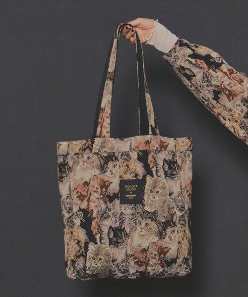 manana suerte（マニャーナスエルテ）の「WONDER SALON CATゴブラントートバッグ（トートバッグ・レディース・ブラック/ベージュ・FREE）」の18枚目の写真