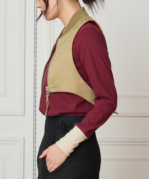 IENA LA BOUCLE(イエナラブークル)の「JUN MIKAMI/ジュンミカミ フライトベスト 25AW-11-J(その他アウター・レディース・ベージュ・FREE)」の16枚目の写真