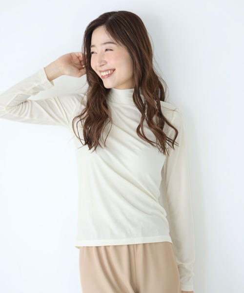 Ehre style(エーレスタイル)の「透けすぎない 頼れる脇役 万能インナー(Tシャツ/カットソー・レディース・アイボリー/ブラック/グレー・FREE)」の5枚目の写真