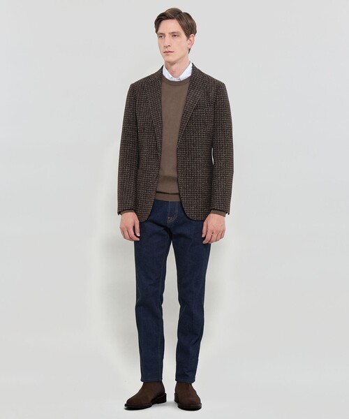 MACKINTOSH LONDON(マッキントッシュ ロンドン)の「【FLEX JERSEY】【ROMA/ローマ】ハウンドトゥースジャケット(テーラードジャケット・メンズ・ダークブラウン・36/38/40)」の2枚目の写真