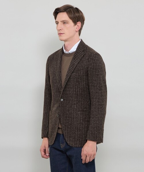 MACKINTOSH LONDON(マッキントッシュ ロンドン)の「【FLEX JERSEY】【ROMA/ローマ】ハウンドトゥースジャケット(テーラードジャケット・メンズ・ダークブラウン・36/38/40)」の4枚目の写真
