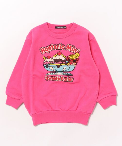 HYSTERIC MINI(ヒステリックミニ)の「SWEETS PARLOUR 裏毛トレーナー(パーカー・キッズ・ピンク/ブラック・100/120)」の2枚目の写真