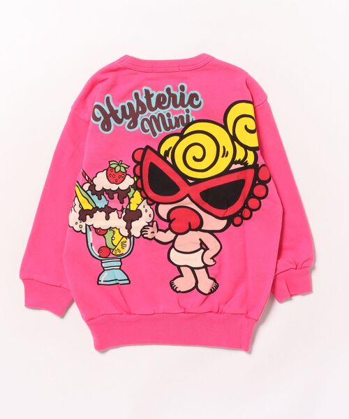 HYSTERIC MINI(ヒステリックミニ)の「SWEETS PARLOUR 裏毛トレーナー(パーカー・キッズ・ピンク/ブラック・100/120)」の3枚目の写真