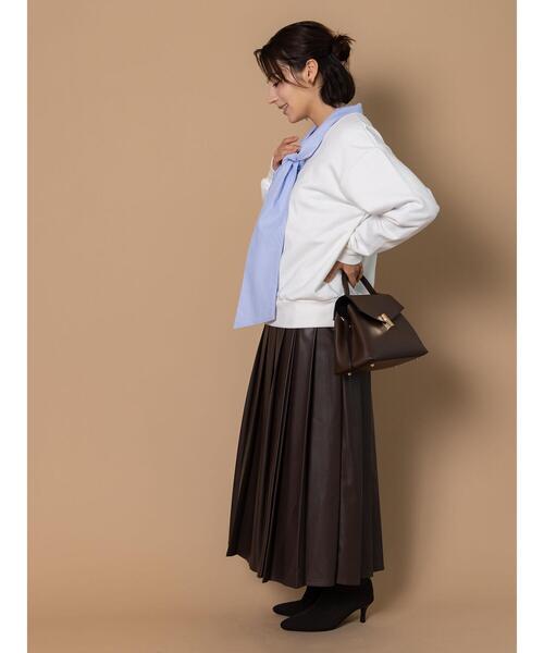 Te chichi（テチチ）の「レザータックプリーツスカート（スカート・レディース・ブラウン/ブラック・F）」の3枚目の写真