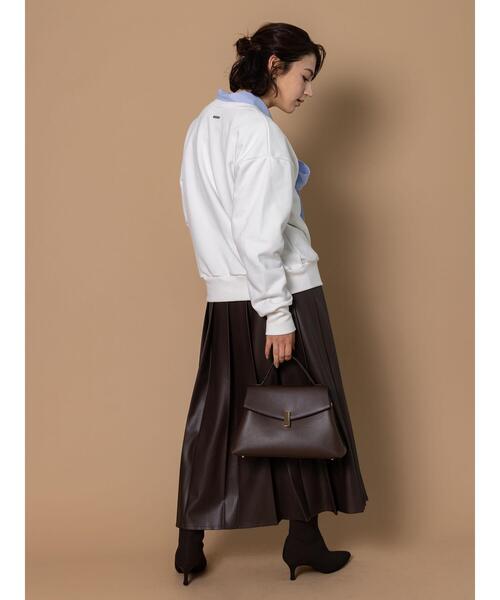 Te chichi（テチチ）の「レザータックプリーツスカート（スカート・レディース・ブラウン/ブラック・F）」の6枚目の写真