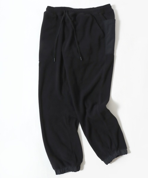 LOGOS（ロゴス）の「2025AW LOGOS/ロゴス フリース ナイロンポケット切替 ワンポイントロゴ ジョガーパンツ イージーパンツ（その他パンツ・メンズ・カーキ/ブラック/ワイン/ネイビー・LL/M/L）」の2枚目の写真