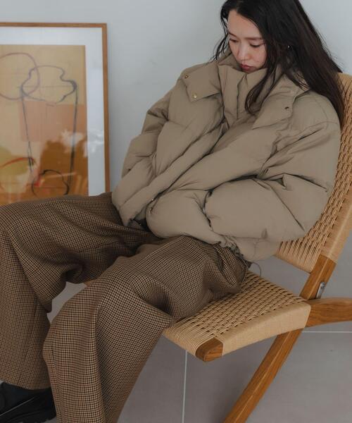 45rpmのダウンコート　S 濃いベージュ NANO universe（ナノユニバース）の「撥水加工 フードロングダウン