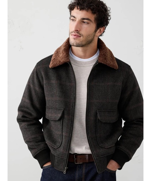 A.P.C. ウールブレンド ボンバージャケット セール】BANANA REPUBLIC FACTORY STORE ウールブレンド ボンバー